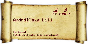 Andráska Lili névjegykártya