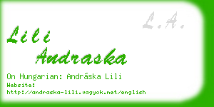 lili andraska business card